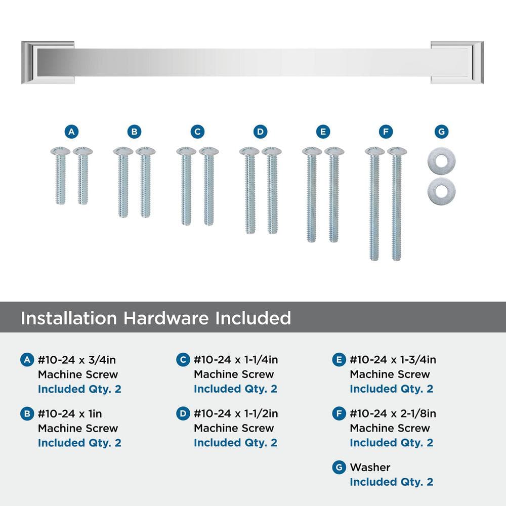 12" Polished Chrome Modern Appliance Pull with Mounting Hardware