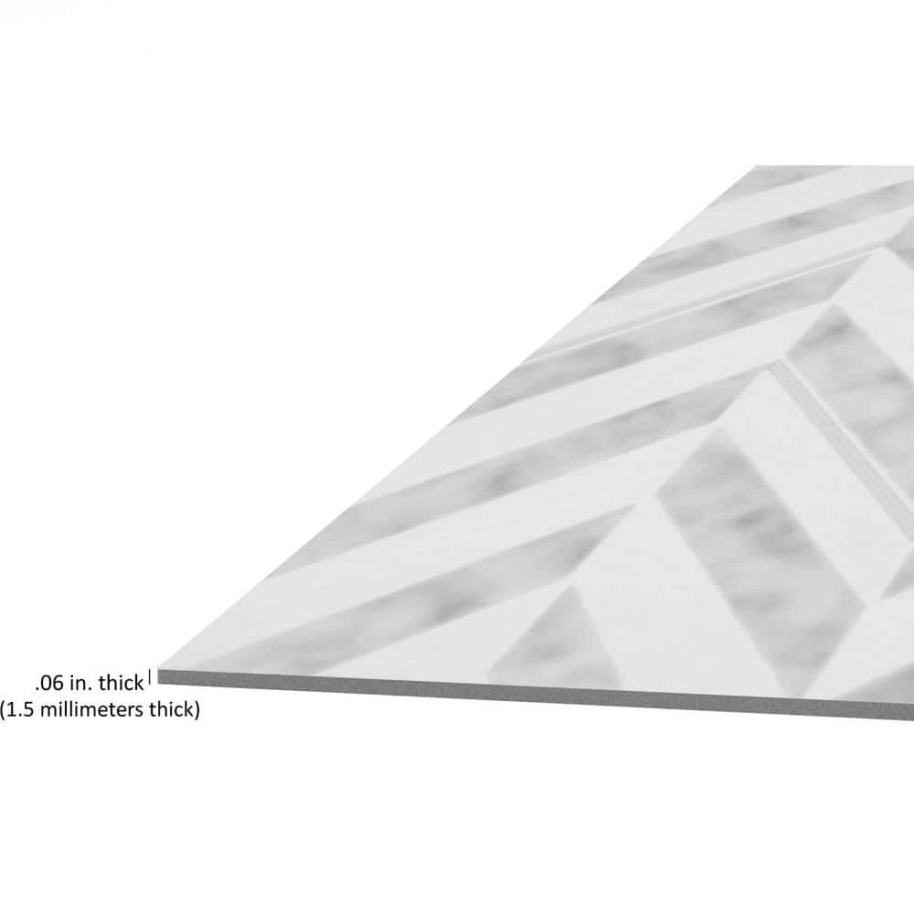 Chevron Pattern Self-Adhesive Vinyl Floor Tiles 12x12 - 20 Pack