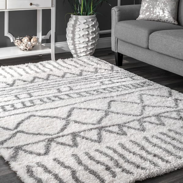 Renata Moroccan Shag Gray 5 ft. x 8 ft. Area Rug