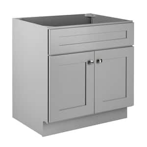 Brookings 30 in.Wx21.73 in.D x31.5 in.H in Gray MDF Fully Assembled Drawer Base Kitchen Cabinet w/No Additional Features