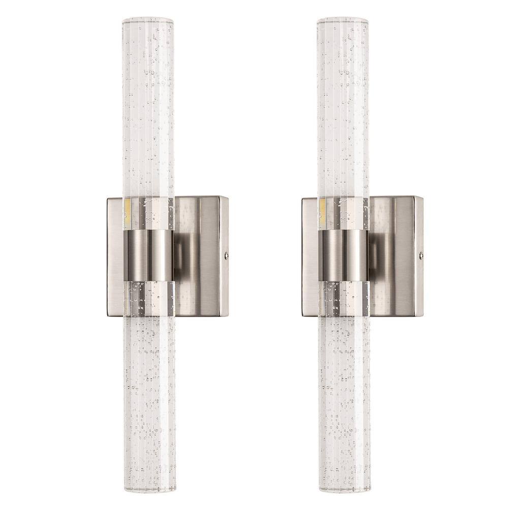 18 in. 2-Light Brushed Nickel Modern/Contemporary LED Vanity Light, 3CCT Adjustable Function(2-Pack) price history on PriceWatchPro