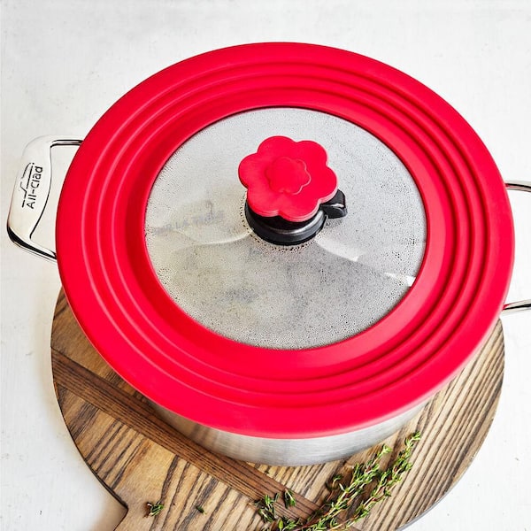 Best Universal Pots & Pans Lid | Red Silicone | Lifetime Warranty | Made in