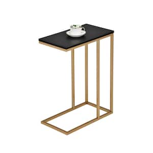 SignatureHome 11 in. W Gold / Black Finish Material Metal Fresnay Sofa Side / End Table (Dimensions:11"W x 19"L x 24"H)