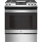 30 in. 5 Burner Slide-In Gas Range in Stainless Steel with Standard, Steam Oven Cooking