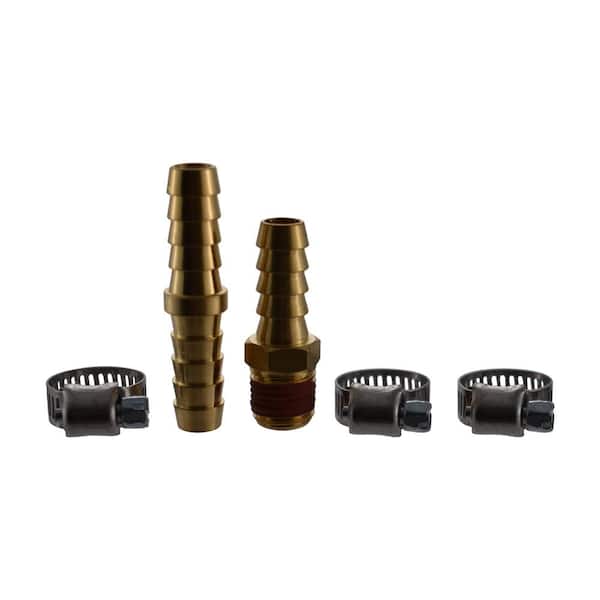 Performance Tool M479 Brass Air Hose Repair Kit - Includes Splicer, Ends,  and Clamps for 3/8 ID Hose - 1/4-Inch Male NPT Connection