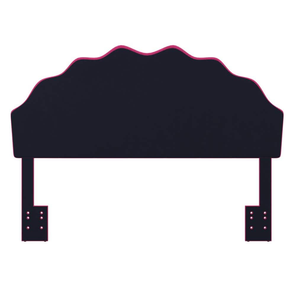 Pink Faux Velvet Tufted Full/Queen Upholstered Headboard