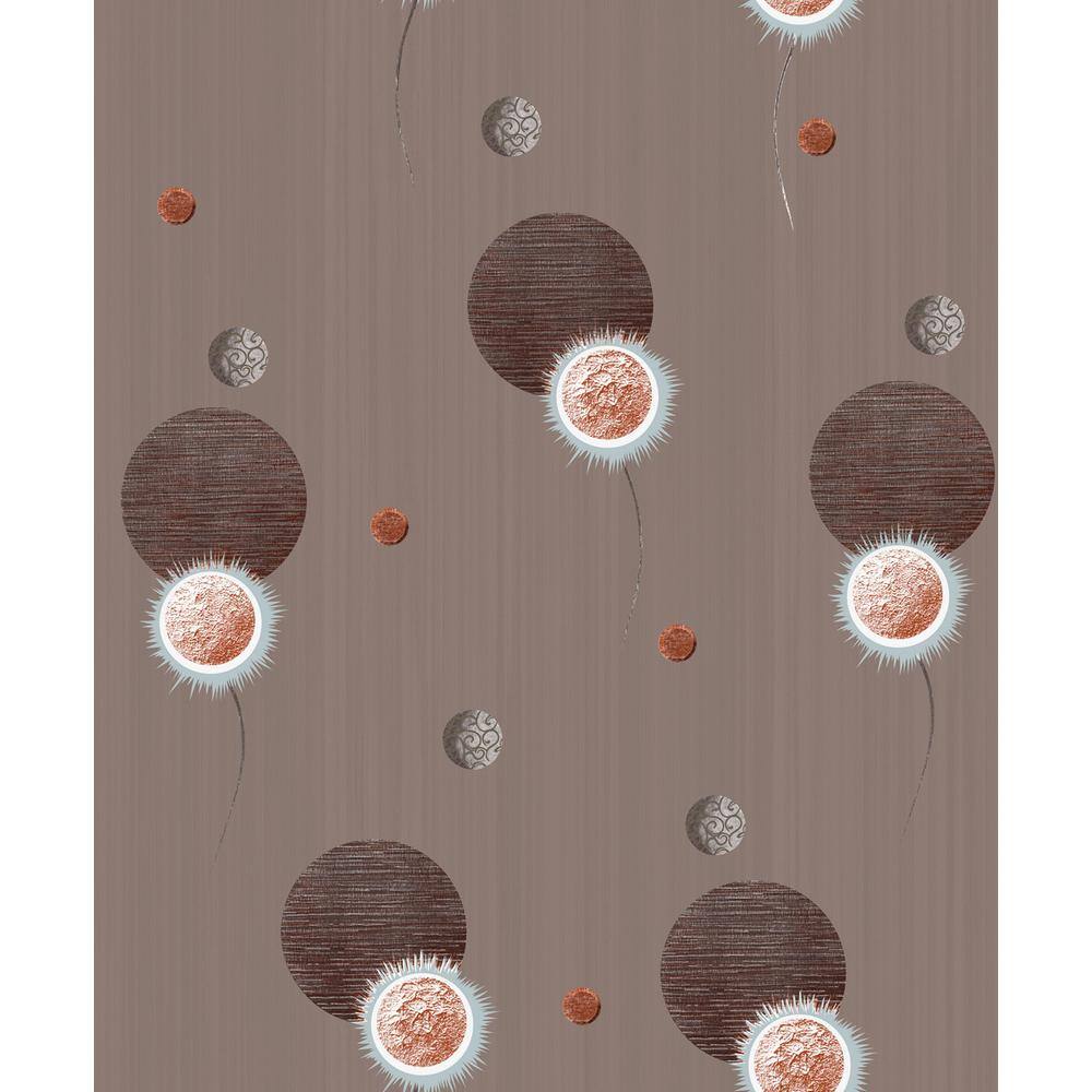 Falkirk Ophia Spheres Sepia, Brown Vinyl Peelable Roll (Covers 57 sq. ft.)