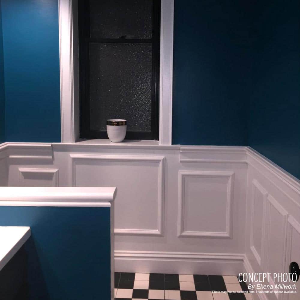Ashford Molded Classic White Urethane Wainscot Wall Panel