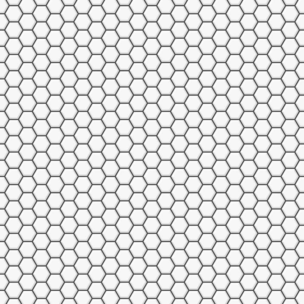 Hexagon White Peel and Stick Wallpaper