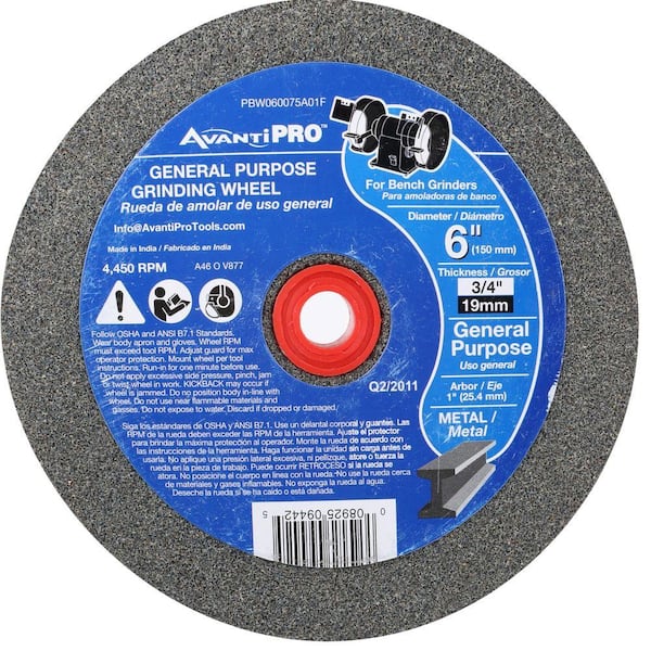 6 in. x 3/4 in. x 1 in. Bench Grinding Wheel