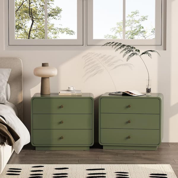 Manhattan Comfort Liora Contemporary Green 3-Drawer 28 in. W