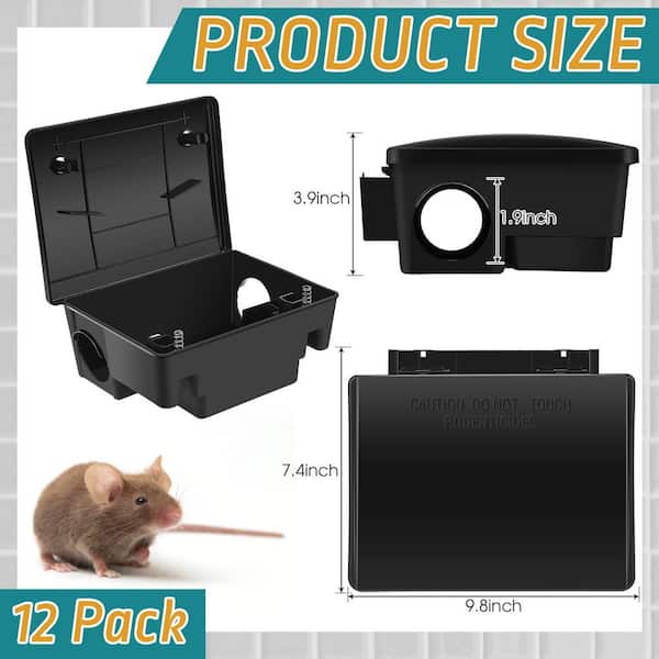 N/A Outdoor Rat Bait Station Box with Key Lock for Rodent Control