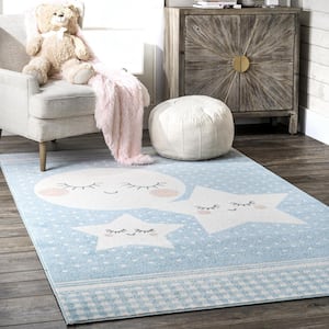 Starry Night Kids Blue 7 ft. x 9 ft. Area Rug