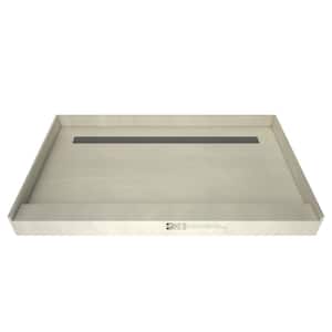 Redi Trench 48 in. x 72 in. Single Threshold Shower Base with Back Drain and Solid Brushed Nickel Trench Grate