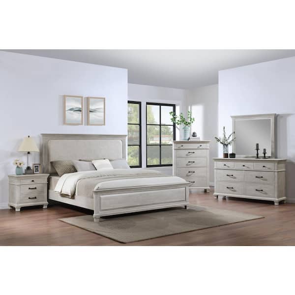 New Classic Furniture Silver Sands 5-Piece Gray Wood King Bedroom Set
