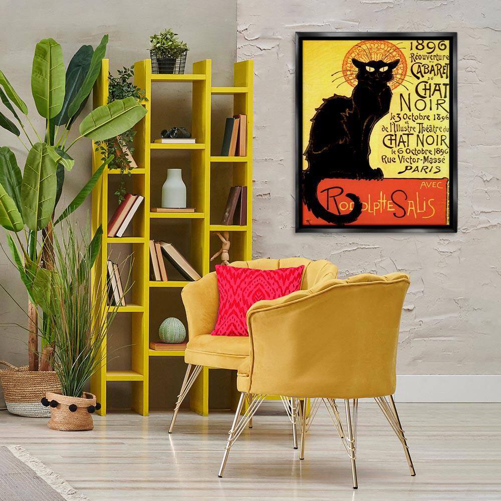 Vintage Halloween Black Cat by Marcus Jules Black Floater Frame Abstract Graphic Art Print 31 in. x 25 in. price history on PriceWatchPro