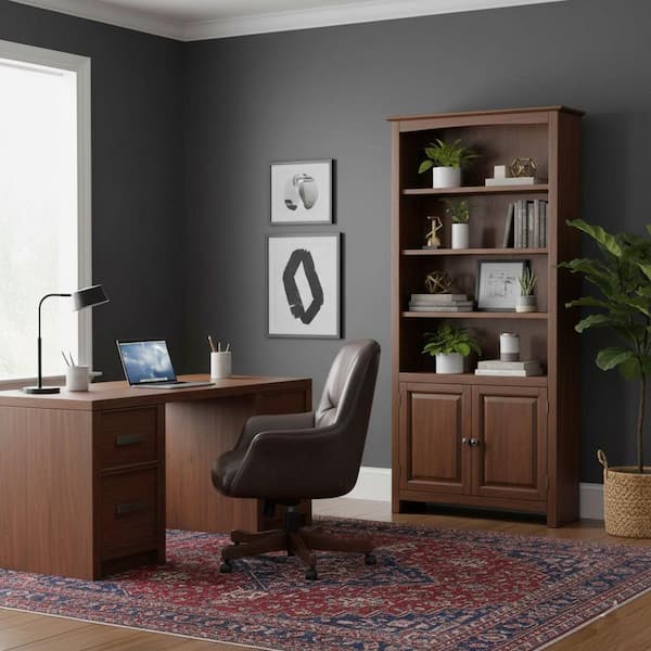 International Concepts 72 in. Espresso Wood 6-shelf Standard Bookcase with Adjustable Shelves