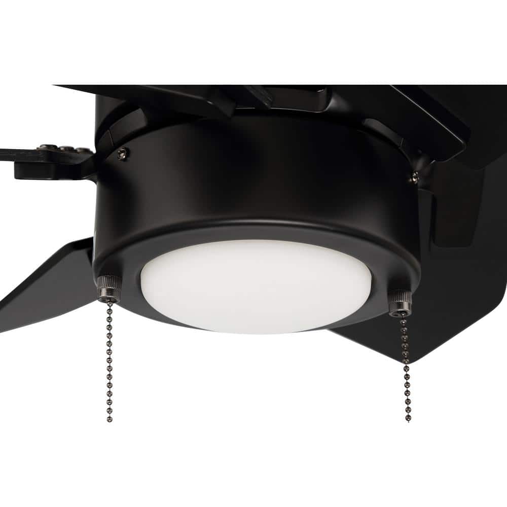 Flat Black 24'' Ceiling Fan with LED Light and 6 Plywood Blades