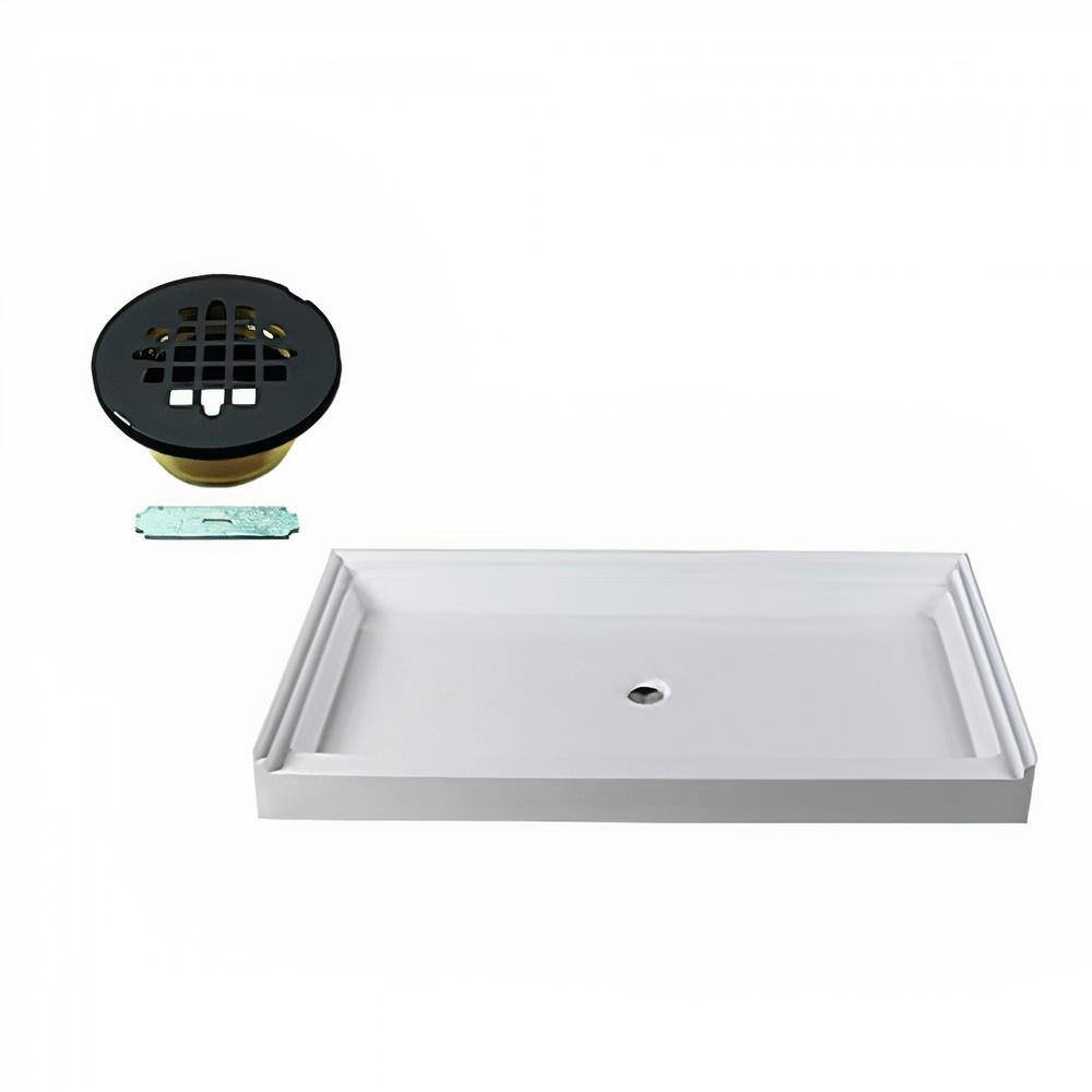 60'' x 36'' Matte White Acrylic Rectangular Shower Base