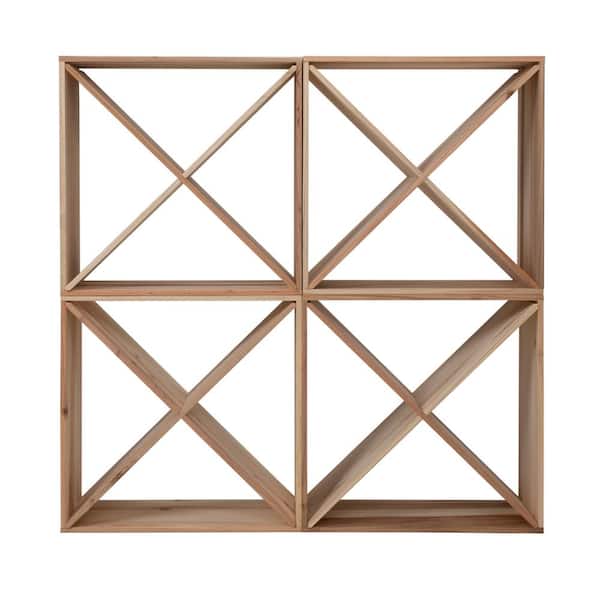 24-Bottle Modular Wine Rack, Stackable Wine Storage Cube for Bar Cellar Kitchen Dining, 4 sets