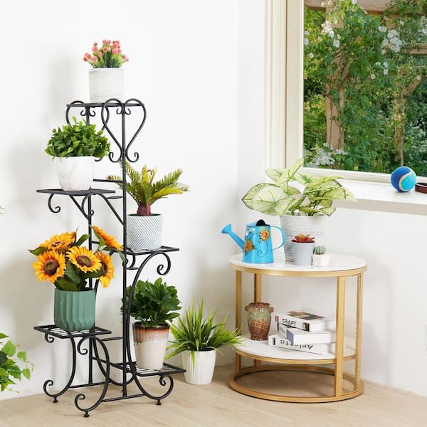 AESOME 45.6 in. Tall Metal Plant Stand Indoor 5-Tier Flower Pot