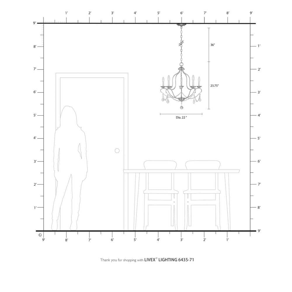 Venetian Golden Bronze Mini Crystal 5-Light Chandelier