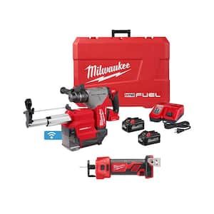 M18 FUEL 18V Lithium-Ion Brushless 1-1/8 in. Cordless SDS-Plus Rotary Hammer/Dust Extractor Kit w/Cut-Out Rotary Tool