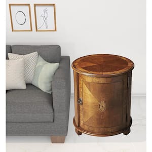 20 in. Brown Round MDF End Table