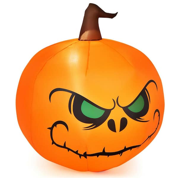 Gymax 4 ft. Inflatable Pumpkin. Blow Up Halloween Decoration with ...