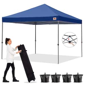 10 ft. x 10 ft. Navy Blue Instant Pop Up Canopy Tent Outdoor Central Lock-Series