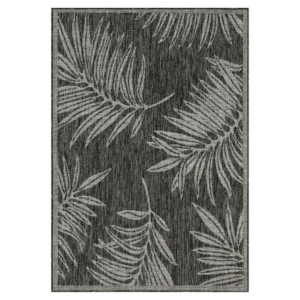 PLAYA RUG Liana Black and Gray 9 ft. x 12 ft. Indoor/Outdoor Area Rug