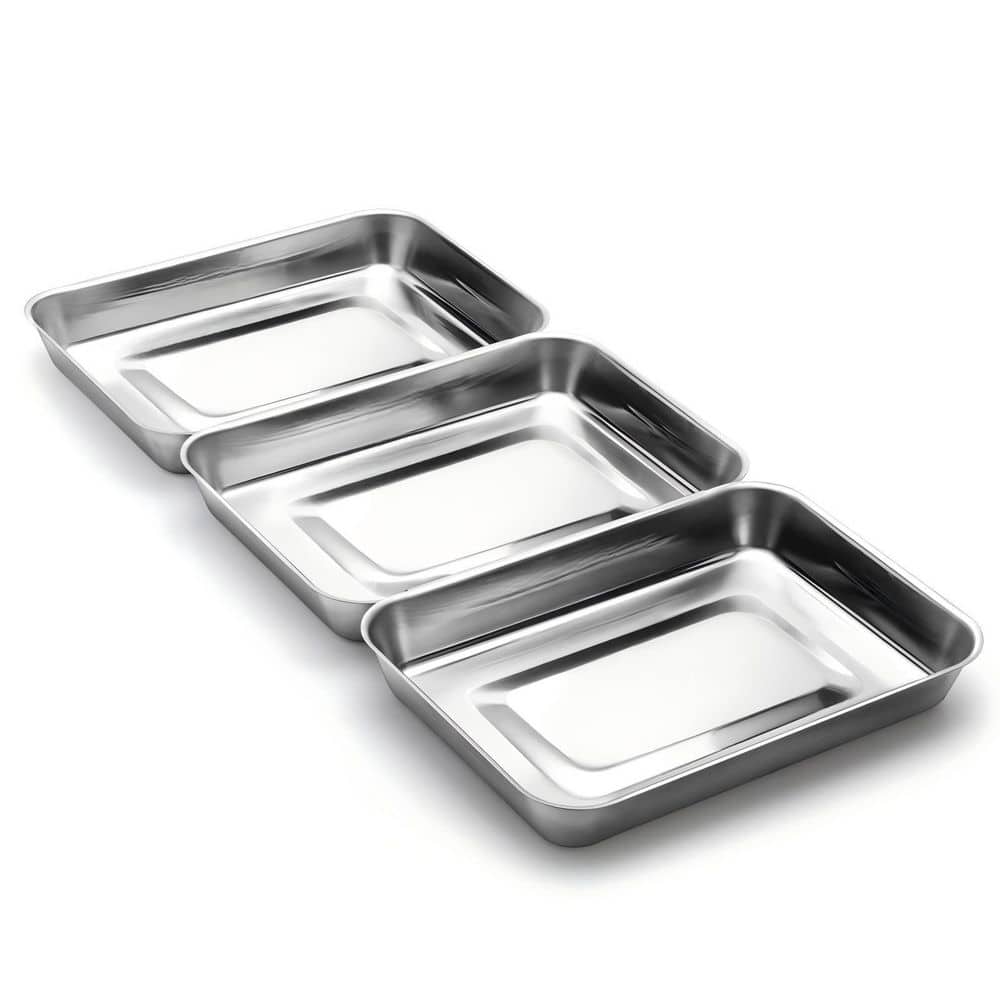Wudkey 7.8 in. x 10.7 in. Breading Pan, Stainless Steel Breading Set ...