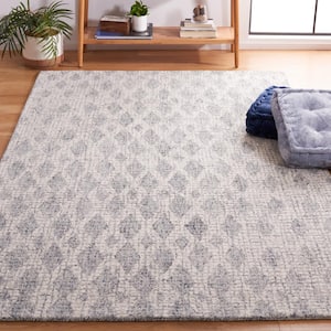 Abstract Gray/Ivory 6 ft. x 6 ft. Geometric Diamond Square Area Rug