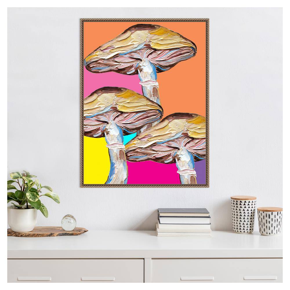Colorful Abstract Mushroom Framed Canvas Wall Art