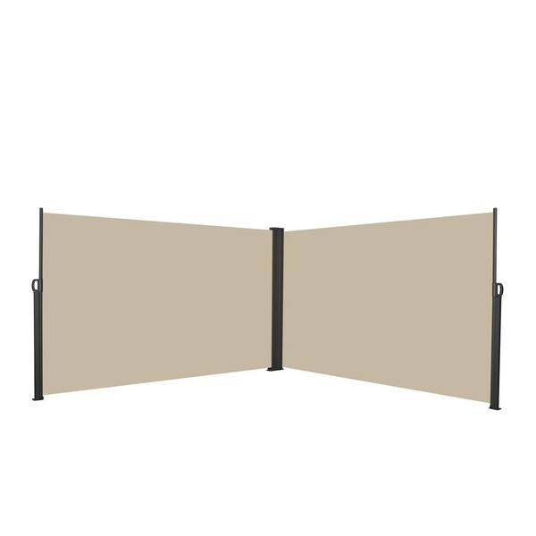 276" x 71" Retractable Side Awning-Waterproof & UV-Resistant Sunshade in Beige