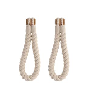 Martin Ecru Twisted Cotton Magnetic Curtain Tie Back 19.75 in. L (Set of 2)