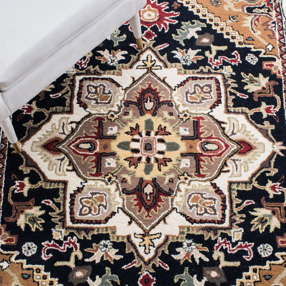 Heritage Navy and Brown Hand-Tufted Wool 6' x 9' Area Rug