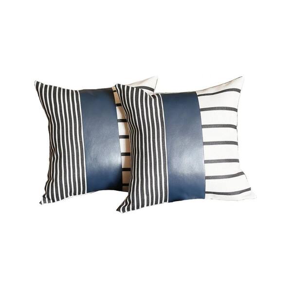 navy throw pillow set