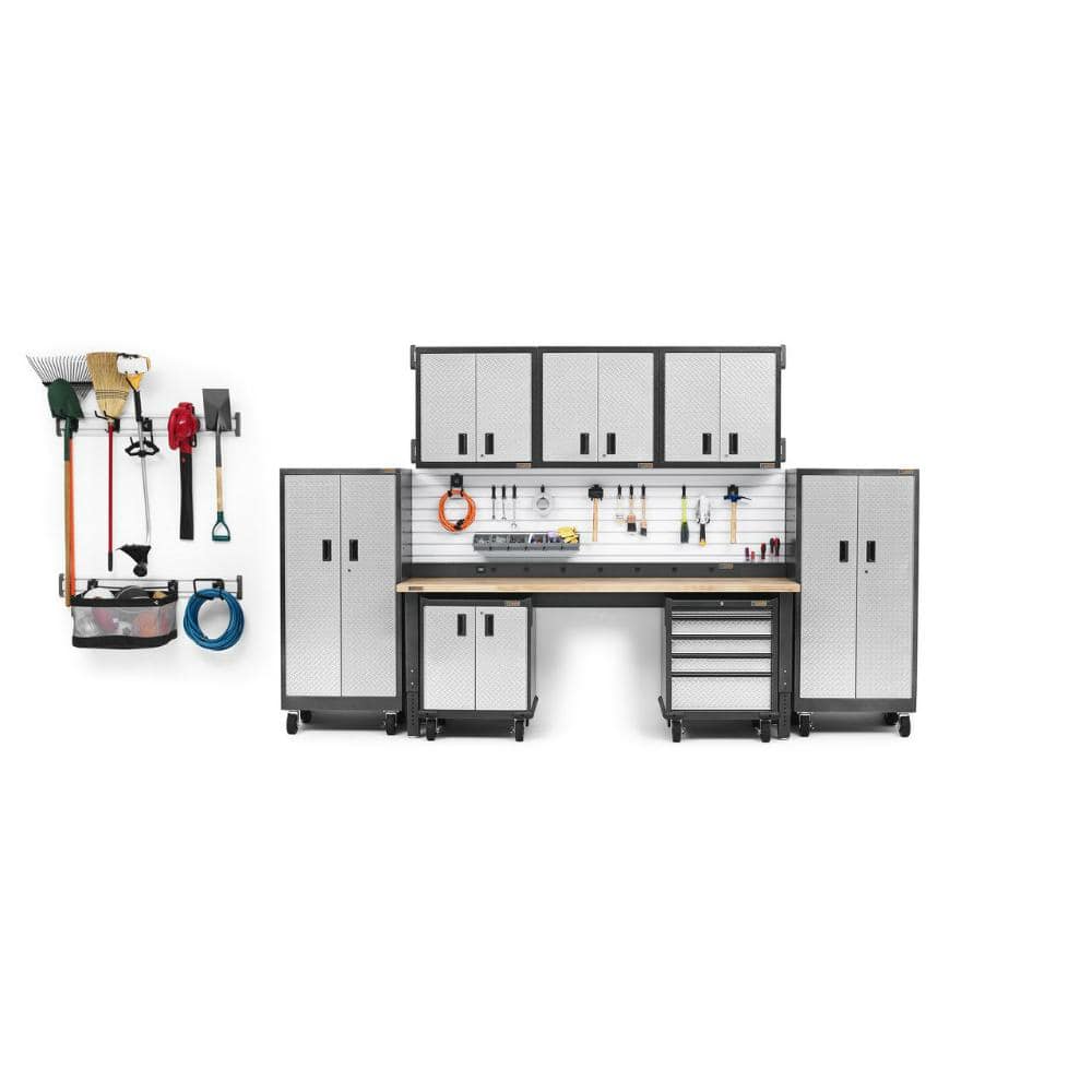 Adjustable Height Hammered Granite and Hardwood Workbench