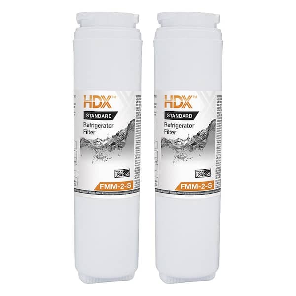 HDX FMM-2-S Standard Refrigerator Water Filter Replacement Fits Whirlpool Filter 4 (2-Pack)