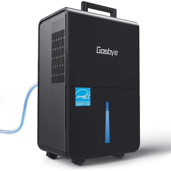 55 Pints 4500 Sq. Ft. Dehumidifier for Large Room with Drain Hose, Humidity Control and Auto-restart in Black