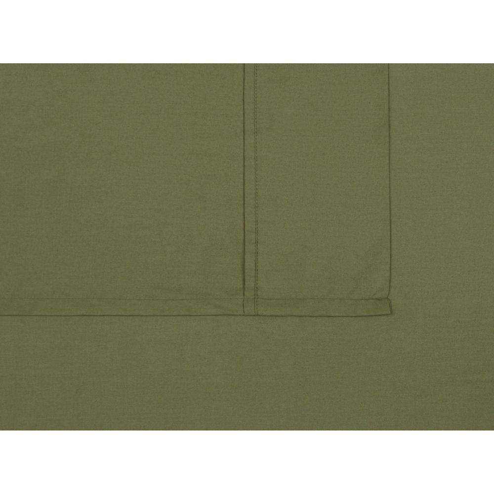 Olive Green Cotton Percale Twin XL Sheet Set