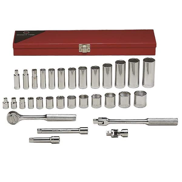 Wright Tool 3/8 in. Drive 6-Point Standard and Deep SAE Socket Set (31-Piece)