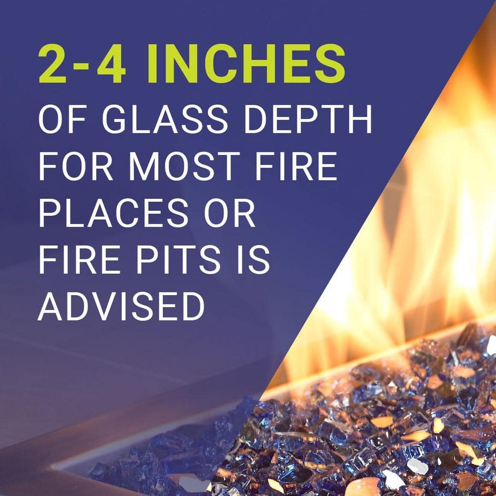 Sapphire Blue Reflective Fire Glass, 10-Pound, 1/2 Inch