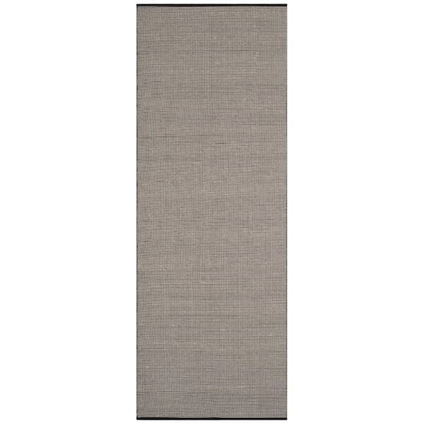 Montauk Ivory/Black 2 ft. x 8 ft. Solid Gradient Runner Rug