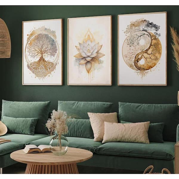 24 x 16 in. Tree of Life Canvas Art - Lotus Zen, Yin Yang Abstract