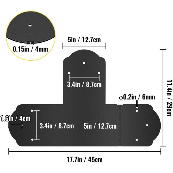 YEWLACA 8Pcs Black Stainless Steel Flat Brace Mending Plates, 3 Inch Sturdy Wood Furniture Repair Brackets With Screws