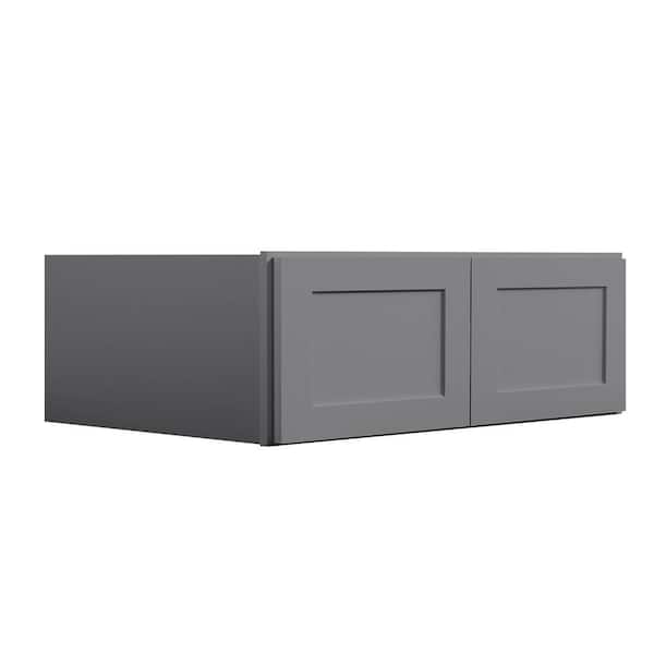Hausvita 36 in. W x 24 in. D x 15 in. H in Shaker Grey Plywood Ready to Assemble Kitchen Wall Cabinets with 2 Doors