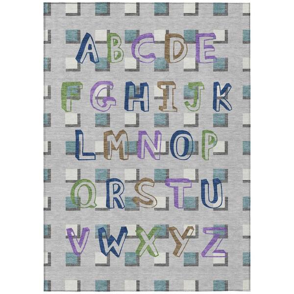 Chantille Machine Washable Indoor/Outdoor Abstract ACN2827 Silver 10 ft. x 14 ft. Area Rug