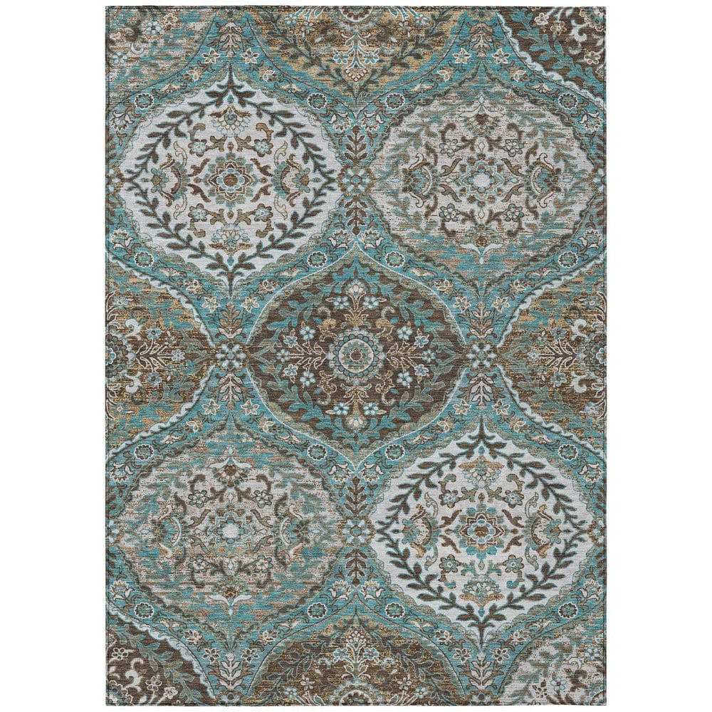 Chantille Machine Washable Indoor/Outdoor Abstract ACN2698 Teal 8 ft. x 10 ft. Area Rug price history on PriceWatchPro
